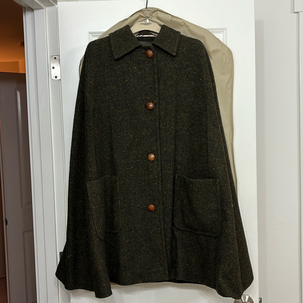 Burberry London Wool Tweed Cape - size S